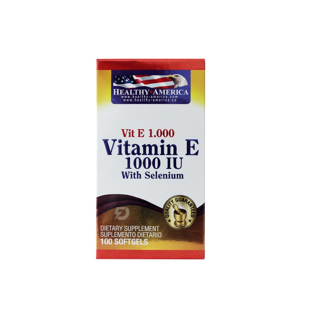 VITAMINA E 1000 IU CON SELENIO HEALTHY AMERICA 100 CAPSULAS