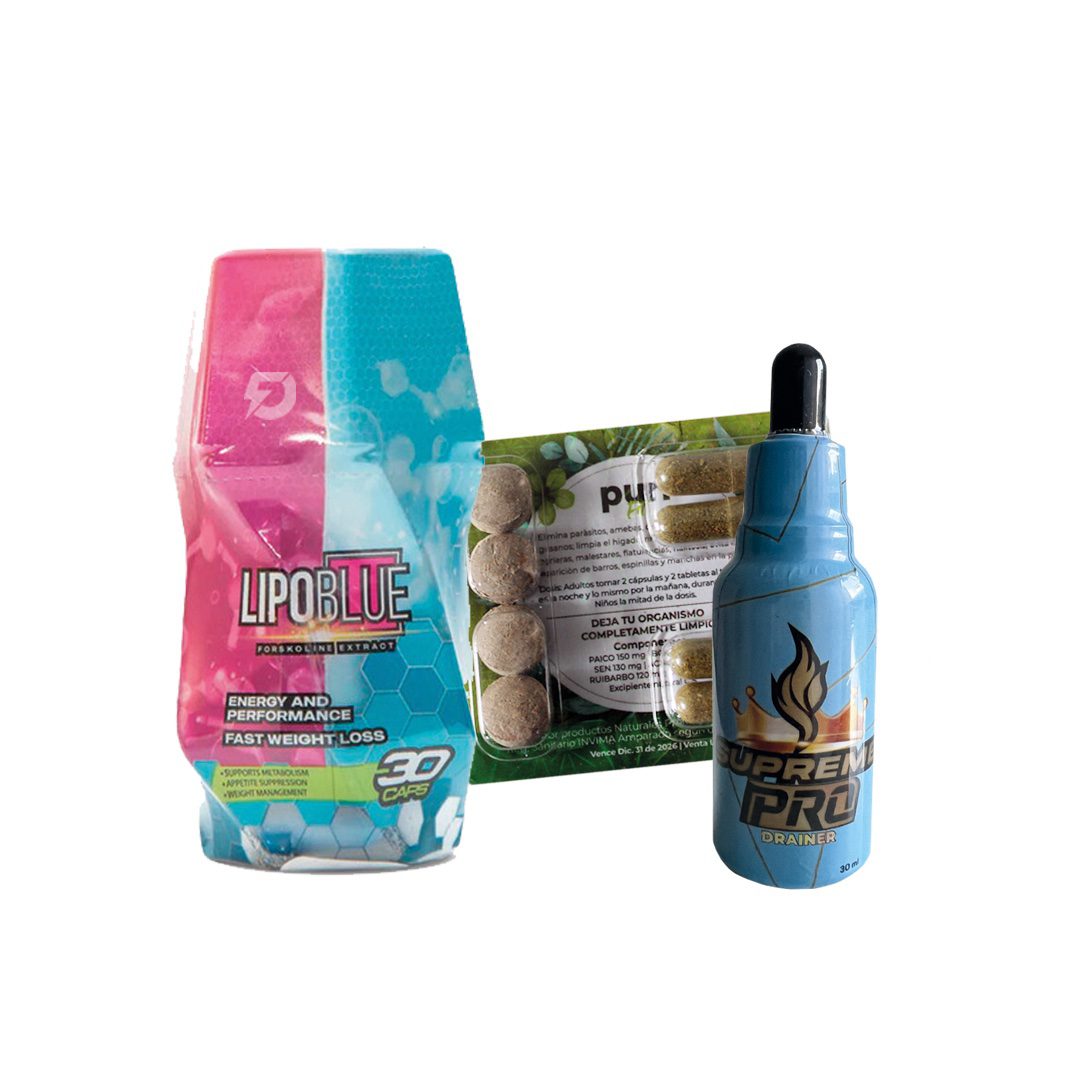 KIT LIPO BLUE 30 CAPSULAS + DRENADOR LIPO BLUE